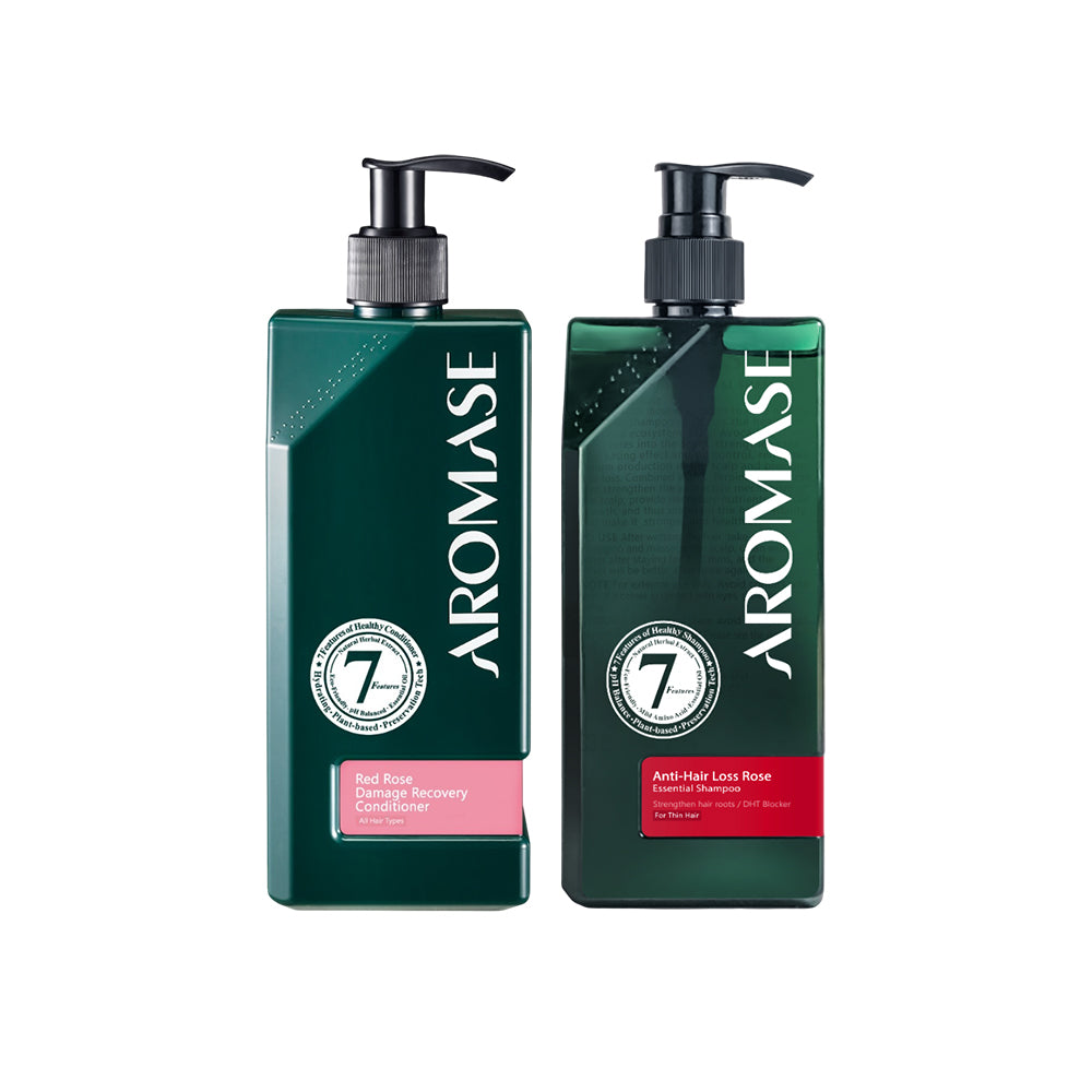 Aromase 玫瑰強健豐盈洗髮精 400ml + Aromase 玫瑰重建发质护发素 400ml